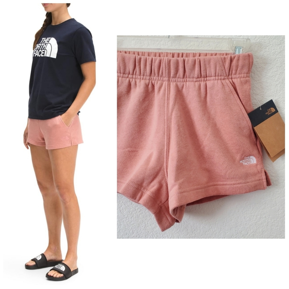 The North Face Half Dome Rose Dawn Logo Short Shorts XS Mid Rise Y2K Athleisure